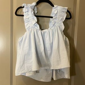 Light blue Zara baby doll top